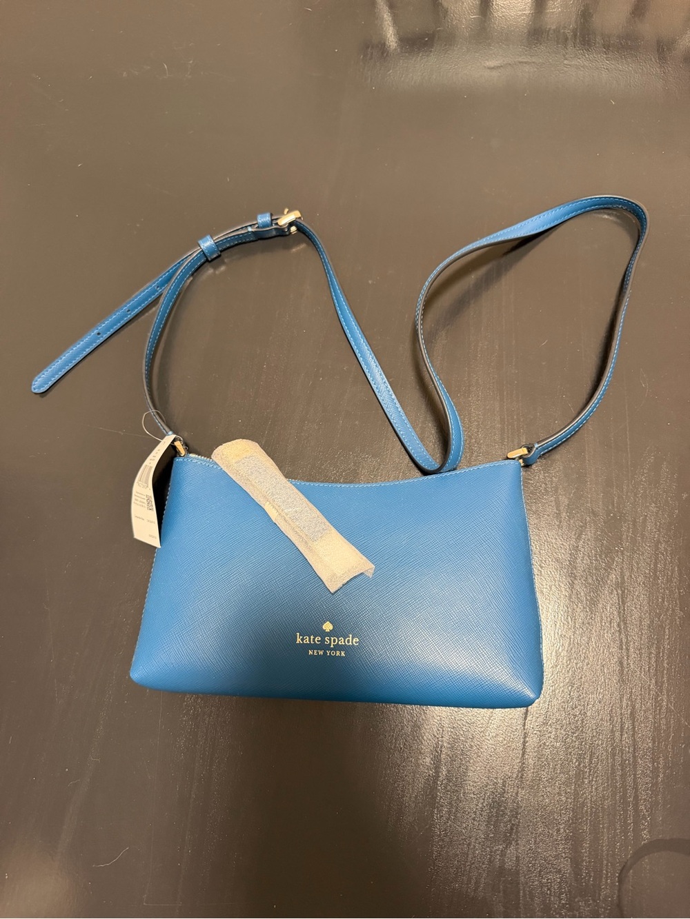 NWT Kate Spade New York Blue Leather Crossbody Bag